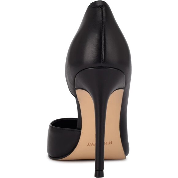 Nine West Women Black Polyurethane Closed Pointed Toe Stiletto Heels Pumps - Picture 3 of 6